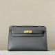 HERMES Kelly 22 Bag /0L Accumulating Cloud Gray/Gold Buckle/Swift  