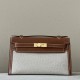 HERMES Kelly 22 Bag /37 Golden Brown/Gold Buckle/Canvas/Saddle Leather  