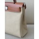 HERMES Herbag Zip 31cm Bag/S2 Trench Gray/Middle Coffee/Silver Buckle/Saddle Leather/Canvas  