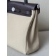 HERMES Herbag Zip 31cm Bag/S2 Trench Gray/46 Ebony/Silver Buckle/Canvas/Saddle Leather  