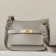 HERMES Jypsiere Mini Handmade Bag /CK18 Elephant Gray/Gold Buckle/Swift  