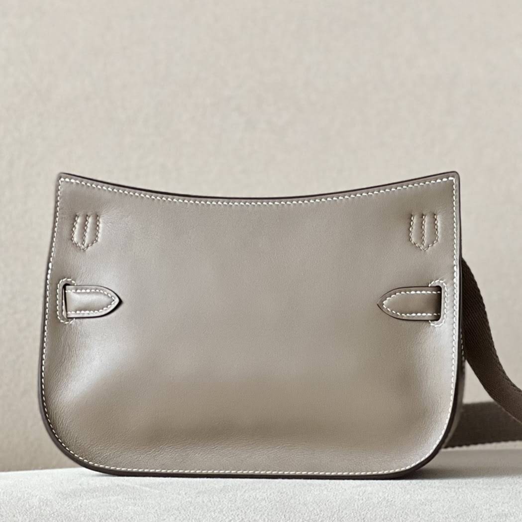 HERMES Jypsiere Mini Handmade Bag /CK18 Elephant Gray/Gold Buckle/Swift  