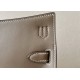 HERMES Jypsiere Mini Handmade Bag /CK18 Elephant Gray/Gold Buckle/Swift  