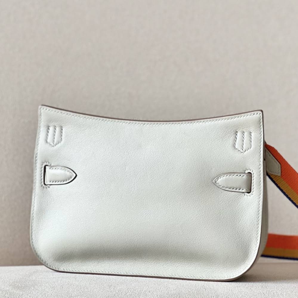 HERMES Jypsiere Mini Handmade Bag /Cement Gray/Gold Buckle/Swift  