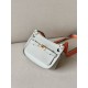 HERMES Jypsiere Mini Handmade Bag /Cement Gray/Gold Buckle/Swift  