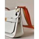 HERMES Jypsiere Mini Handmade Bag /Cement Gray/Gold Buckle/Swift  