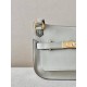 HERMES Jypsiere Mini Handmade Bag /Cement Gray/Gold Buckle/Swift  