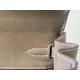 HERMES Kelly Lakis 28 Handmade Bag/CK18 Elephant Gray/Silver Buckle/Swift  