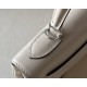 HERMES Kelly Lakis 28 Handmade Bag/S2 Trench Gray/Silver Buckle/BOX/Canvas Leather  