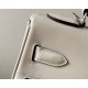 HERMES Kelly Lakis 28 Handmade Bag/S2 Trench Gray/Silver Buckle/BOX/Canvas Leather  