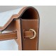 HERMES Kelly Depeches 25 Pouch/CK37 Golden Brown/Gold Buckle/Saddle Leather/Canvas  