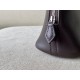 HERMES Bolide 18 Bag/46 Ebony Color/Silver Buckle/Saddle Leather  