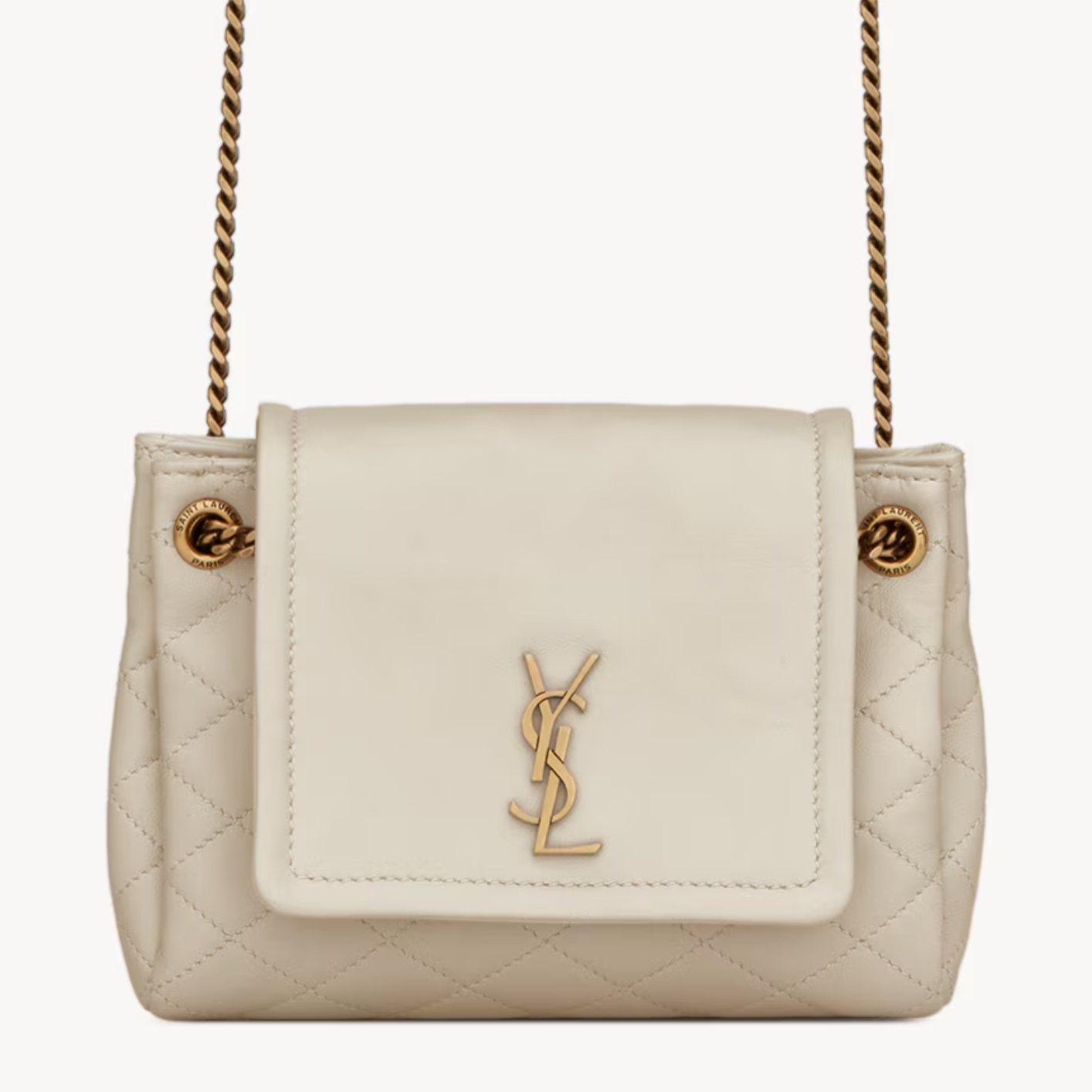 SAINT LAURENT Mini NOLITA IN LAMBSKIN (White)