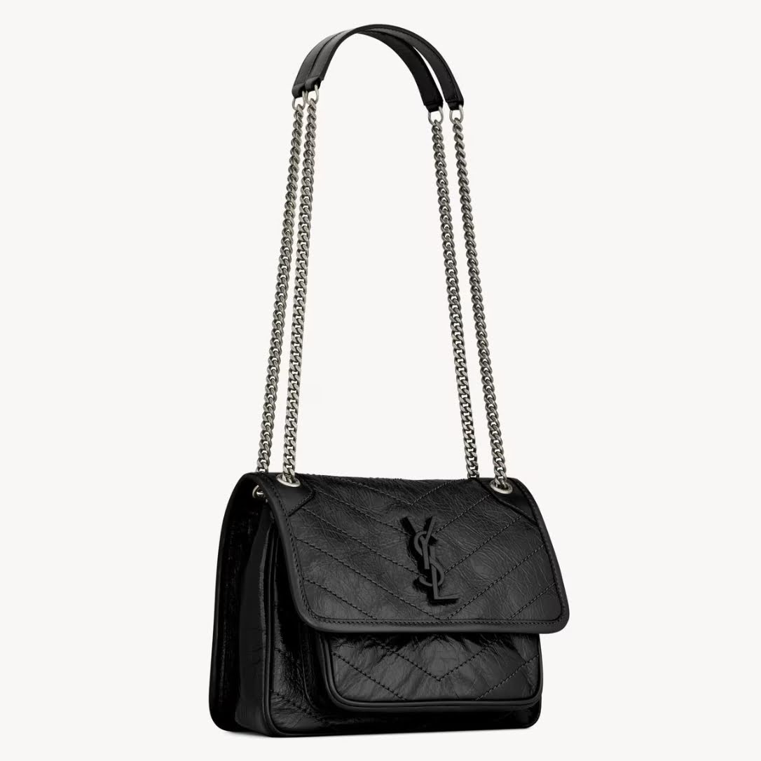 SAINT LAURENT NIKI BABY IN VINTAGE LEATHER (black)